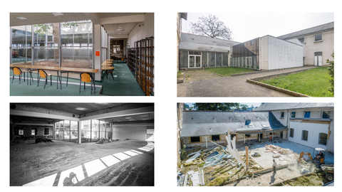 Photos avant/après des salles Jane Austen et St-Exupéry