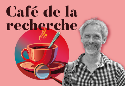 Visuel du Café de la recherche avec portrait de Florent Villard