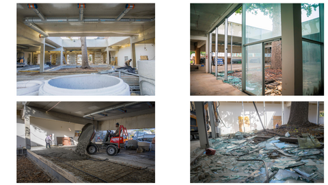 Photos du chantier dans la grande salle