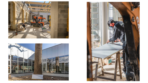 Trois photos du chantier